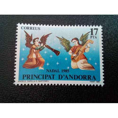 Timbre Andorra Yt 176 Séries: Anges De Noël, Chapelle Sant Bartomeu 1985 ( 70204 )