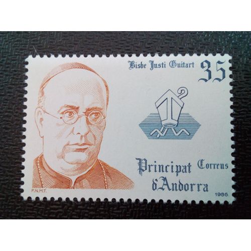 Timbre Andorra Yt 180 Mgr Justi Guitart 1986 ( 70204 )