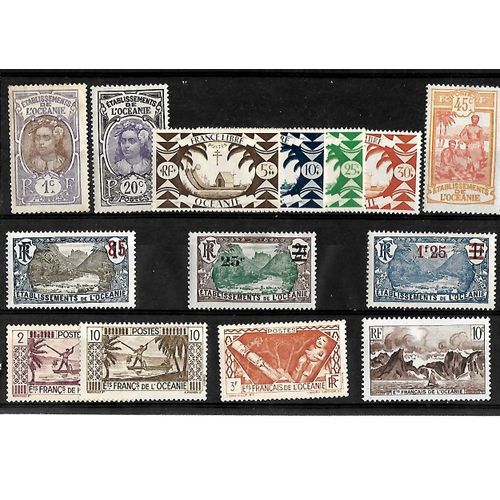Océanie-Lot De 14 Timbres Neufs Avec Traces De Charnière