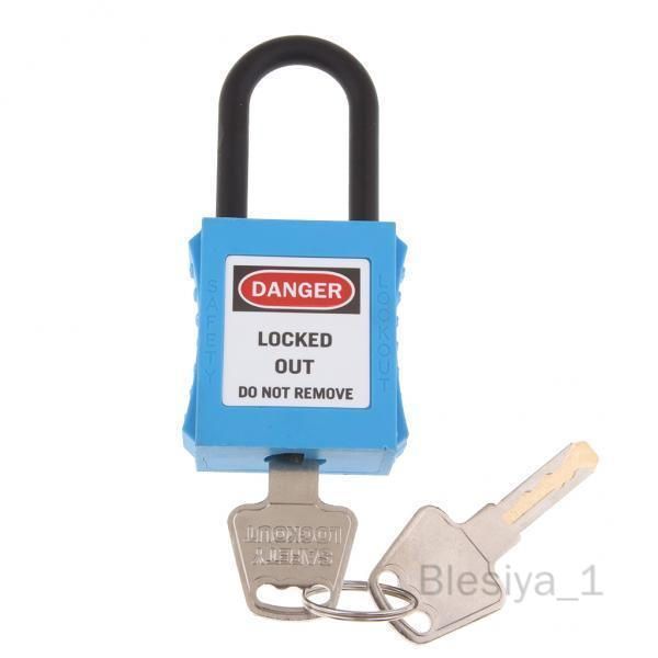 10xPL38-KD Cadenas De Consignation De Sécurité Incurvé En PVC, 38 Mm, Bleu