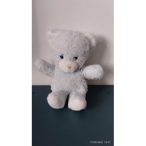Vintage Peluche Doudou Ours Bleu Ciel Boulgom