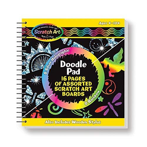 Melissa & Doug Scratch Art Doodle Pad Book - The Original (Arts & Crafts Mini Stylus Included Easy To Use 16 Spiral-Bound Pages Great Gift For Girls & Boys - Best For 4 5 6 Year Olds & Up)