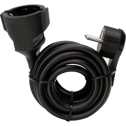Kopp Strom câble d'extension [ Flachprise mâle - Schutzkontakt-Embrayage] noir 5 m 143705086