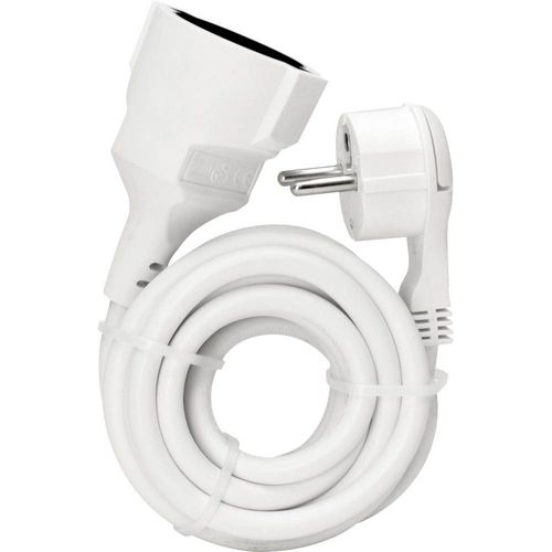 Kopp Strom câble d'extension [ Flachprise mâle - Schutzkontakt-Embrayage] blanc 2 m 143502087