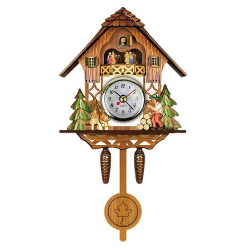Horloge Antique en bois coucou nichoir horloge murale décor à la maison suspendu coucou horloge Auto balançoire cloche pendule décor à la maison