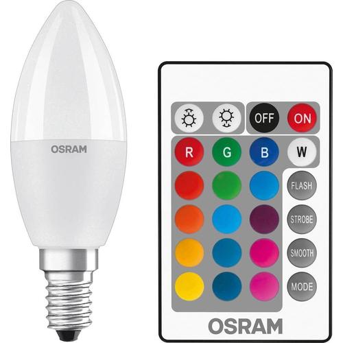 OSRAM LED E14 en forme de bougie 5.5 W = 40 W RVBB (Ø x L) 37 mm x 107 mm EEC: classe A+ à intensité variable, avec télé
