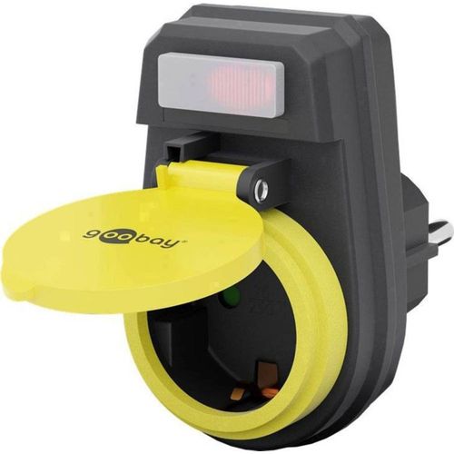 goobay prise extérieure goobay 1 prise avec interrupteur (noir/jaune) noir