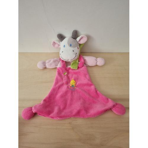 Doudou Vache Rose Poussin Nicotoy