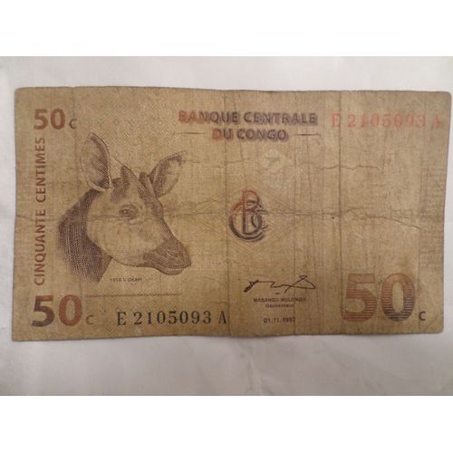 Cinquante Centimes Banque Centrale Du Congo