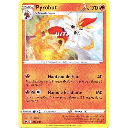 Pokémon - 36/202 - Eb01 - Epée Et Bouclier 1 - Pyrobut - Rare