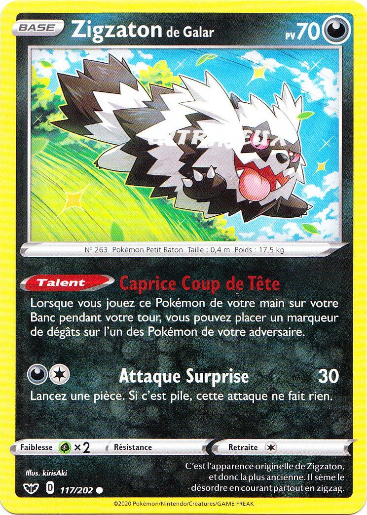 Pokémon - 117/202 - Zigzaton De Galar - Eb01 - Epée Et Bouclier 1 - Commune