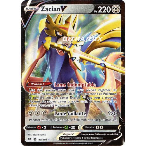 Pokémon - 138/202 - Zacian V - Eb01 - Epée Et Bouclier 1 - Ultra Rare