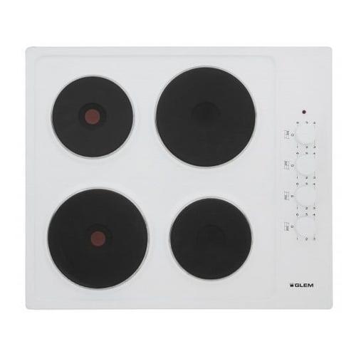 Glem GTL640WH - Table de cuisson électrique - 4 plaques de cuisson - Niche - largeur : 56 cm - profondeur : 48 cm - blanc