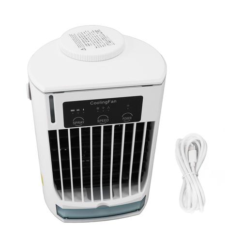 Humidificateur refroidisseur d'air à 3 vitesses, 500ml, Portable, USB, ventilateur de refroidissement par pulvérisation avec poignée, pour chambre, bureau, Camping, blanc