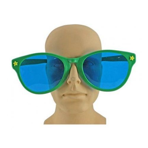 Lunettes Plastique Geantes Xxl Avec Verres - Coloris Vert, 26x16x9cm - Accessoire Fete, Soiree, Clown