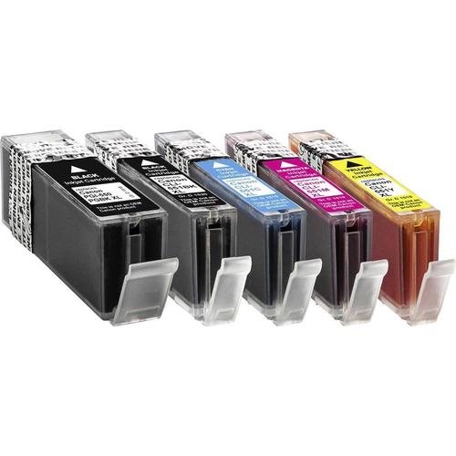 Pack de cartouches compatible Basetech BTC100 noir, noir photo, cyan, magenta, jaune - remplace Canon PGI-550 XL, CLI-55
