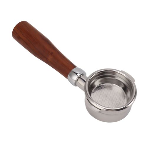 Porte-filtre sans fond de 58 mm, 2 oreilles, poignée en bois en acier inoxydable, accessoire de machine à café détachable pour Breville série 9 E Circle palissandre