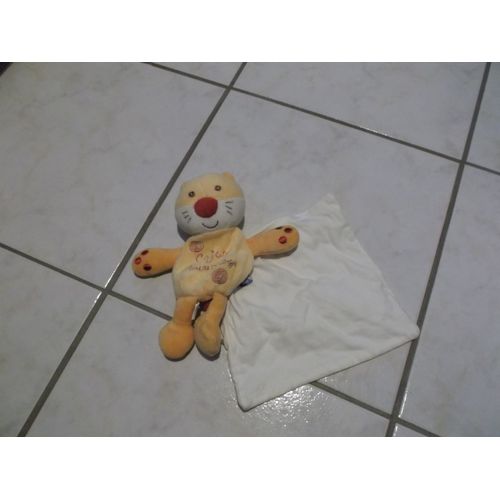 Doudou Chat Cajou Avec Mouchoir Sucre D'orge