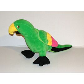 Peluche Perroquet Ara Vert Rose Jaune Noir Doudou Perroquet Double Zoo