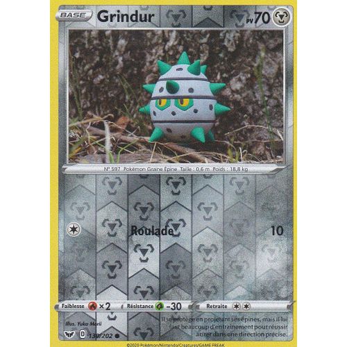 Carte Pokemon - Grindur - 130/202 - Reverse - Épée Et Bouclier