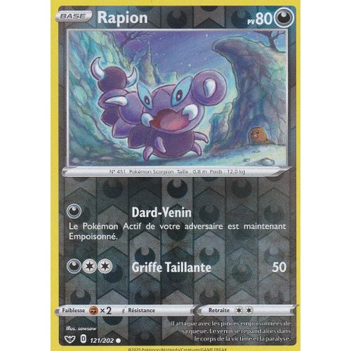 Carte Pokemon - Rapion - 121/202 - Reverse - Épée Et Bouclier