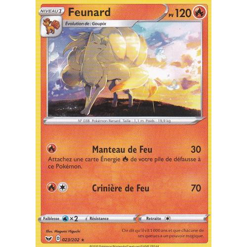 Carte Pokemon - Feunard - 023/202 - Rare - Épée Et Bouclier