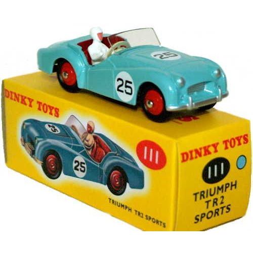 Dinky Toys 111 - Triumph Tr2 Sport #25, Bleu Ciel 1:43-Atlas