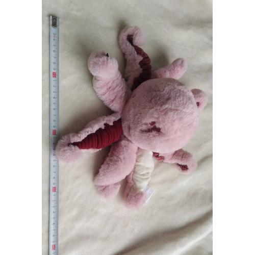 Peluche Doudou Pieuvre Rose Histoire D'ours 35 Cm D'envergure 15 Cm De Haut