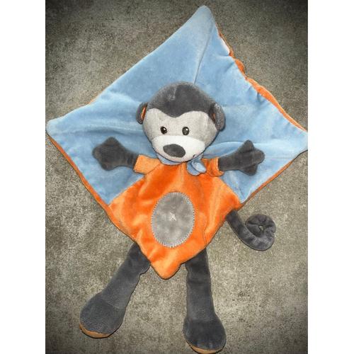 Doudou Singe Bleu Orange Simba Toys Kiabi Jouet Peluche Bébé Soft Toy Orange Blue Monkey Baby