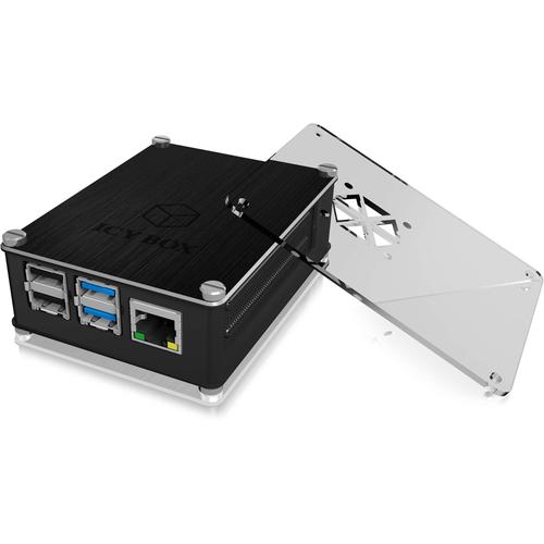 ICY BOX IB-RP110 - Boîtier de protection en aluminium (compatible Raspberry Pi 4)