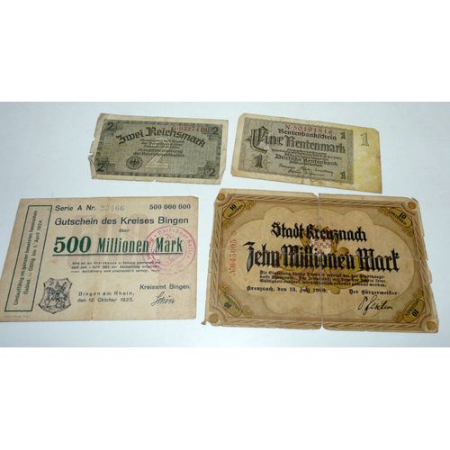 Lot De 4 Billets Deutsche Mark Années 20 Et 30