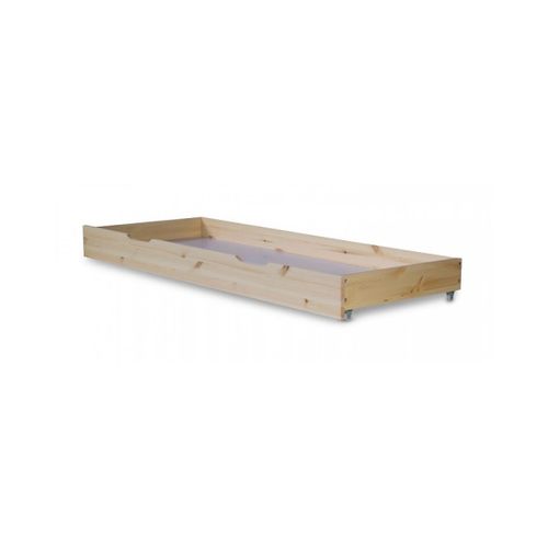 Tiroir De Lit Rangement Avec Roulettes Bois Naturel
