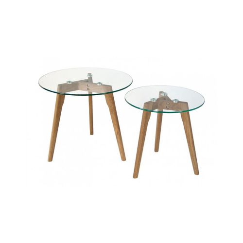 2 Tables Basses Rondes En Verre