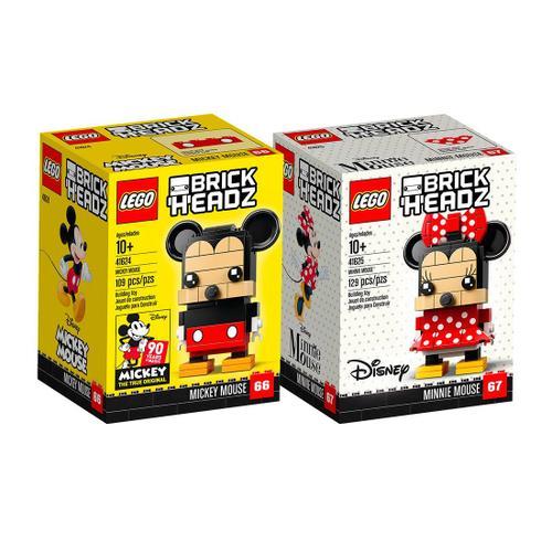 Brickheadz Lego Disney - 41624 - Mickey Mouse Et 41625 - Minnie Mouse