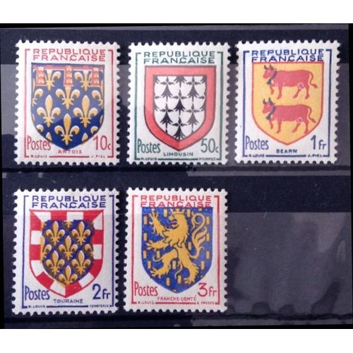 Série Blasons / Armoiries De Provinces 1951 - N° 899 900 901 902 903 Neufs* - France Année 1951 - N10952