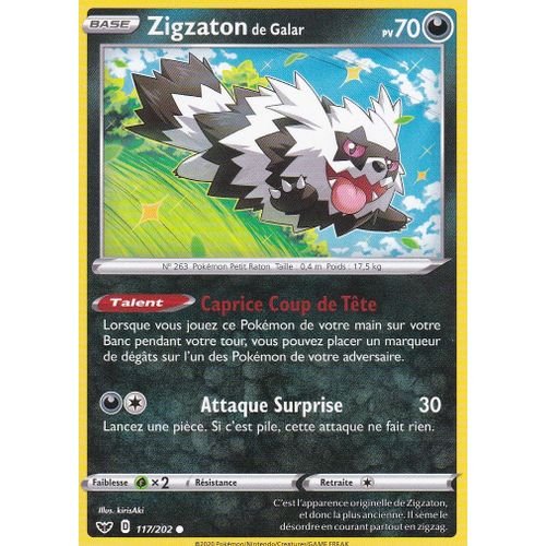 Carte Pokemon - Zigzaton De Galar - 117/202 - Épée Et Bouclier