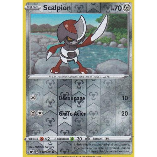 Carte Pokemon - Scalpion - 133/202 - Reverse - Épée Et Bouclier