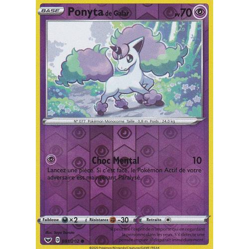Carte Pokemon - Ponyta De Galar - 081/202 - Reverse - Épée Et Bouclier
