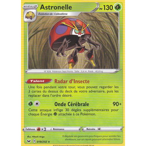 Carte Pokemon - Astronelle - 019/202 - Rare - Épée Et Bouclier