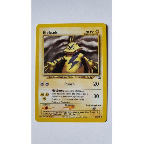 Carte Pokemon Elektek 33/111 Neo Genesis Wizards.