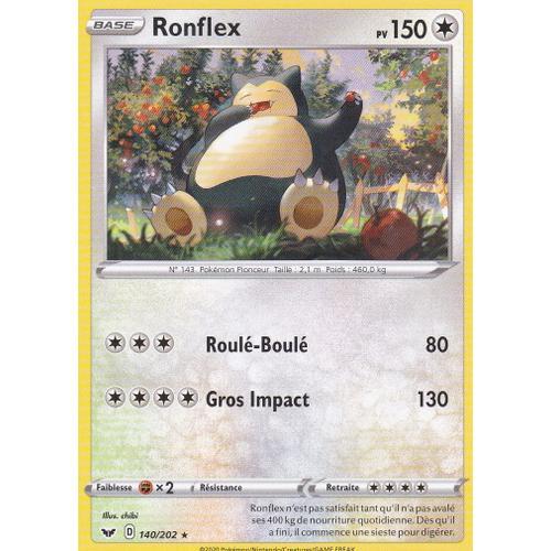 Carte Pokemon - Ronflex - 140/202 - Rare - Épée Et Bouclier