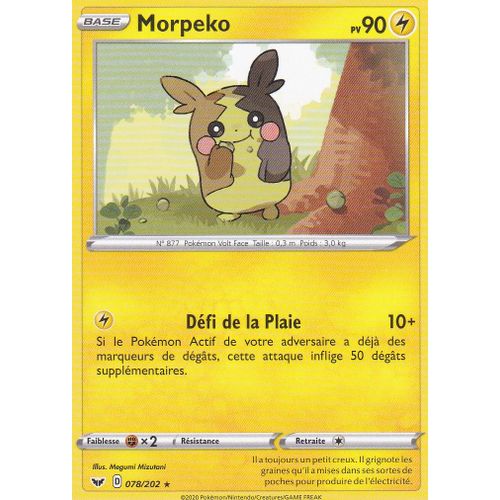 Carte Pokemon - Morpeko - 078/202 - Rare - Épée Et Bouclier