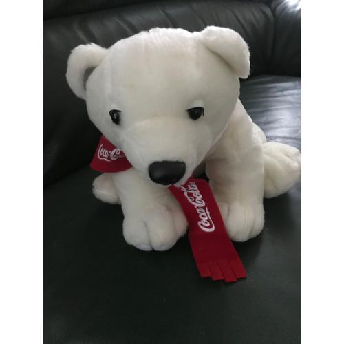 Peluche Ours Blanc Coca Cola - Ourson Blanc Coca Cola - Halo Europe Bvba - 29x23 Cm