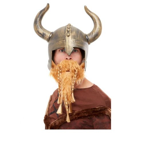 Casque De Viking Doré Avec Barbe