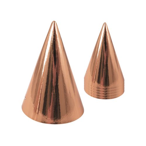 6 Chapeaux De Fête En Carton Rose Gold 15 Cm