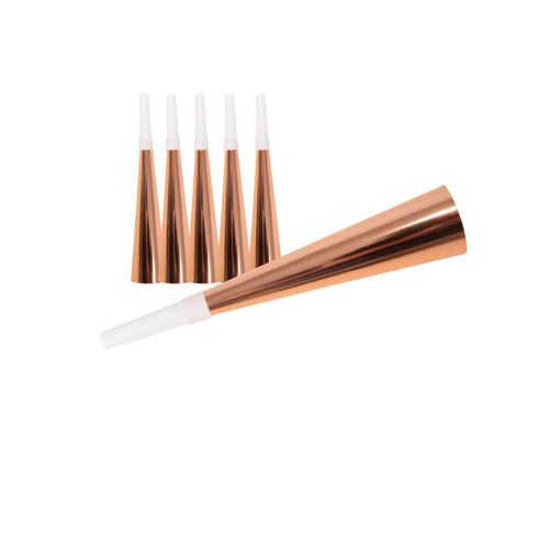 6 Trompettes En Carton Rose Gold 19 Cm
