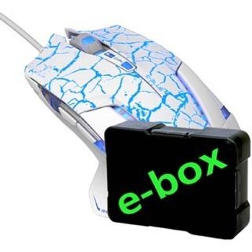 E-Blue Souris Mazer Pro, optique, 6but., 1 wheel, wire (USB), white and blue, 2500DPI, game