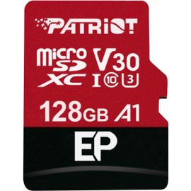 Patriot EP Series - Carte mémoire flash (adaptateur microSDXC vers SD inclus(e)) - 128 Go - A1 / Video Class V30 / UHS-I U3 / Class10 - microSDXC UHS-I