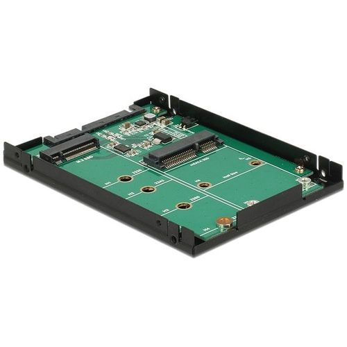 Delock 2.5" Converter SATA 22 pin > 1 x M.2 key B + 1 x mSATA - 9.5 mm - Contrôleur de stockage - mSATA, M.2 - M.2 Card / mSATA - SATA 6Gb/s
