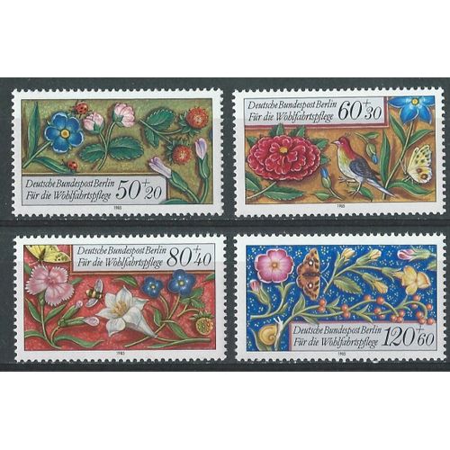 Timbres Allemagne Fédérale Berlin-Ouest, Faune Et Fleurs 1985 Neuf** N° 704 705 706 707